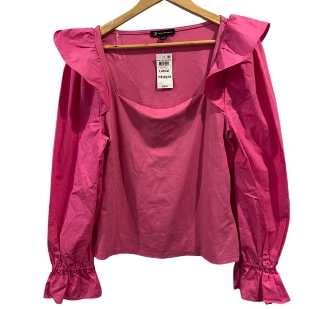 I.N.C Bright peony Mar Full Bloom Top Size L